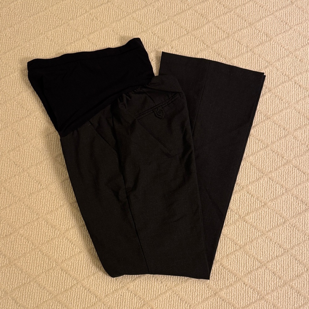 Pea in the Pod Maternity charcoal grey dress slack with flattering boot cut
